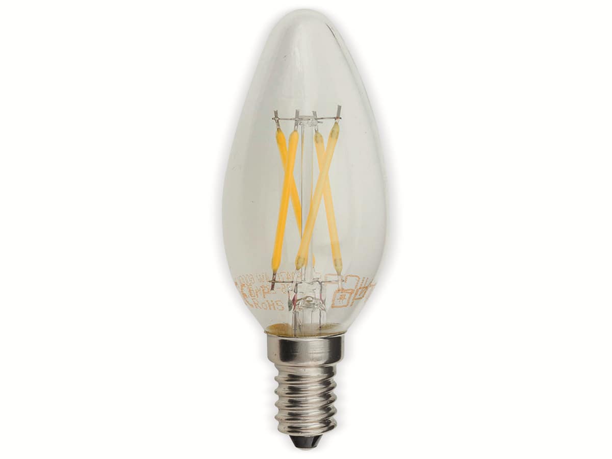 OPTONICA LED-Lampe 1471 Fil, E14, C35, EEK F, 4 W, 400 lm, 4500 K von Optonica