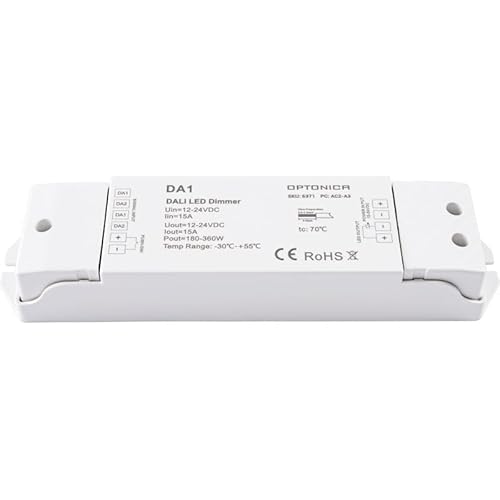 Optonica DALI LED DIMMER DA1 15A x 1CH – LED-Dimmer – Kunststoff weiß – 24 V DC – 175 x 45 x 27 mm Optonica DALI LED DIMMER DA1 15A x 1CH – LED-Dimmer – Kunststoff weiß – 24 V DC – 175 x 45 x 27 mm von Optonica