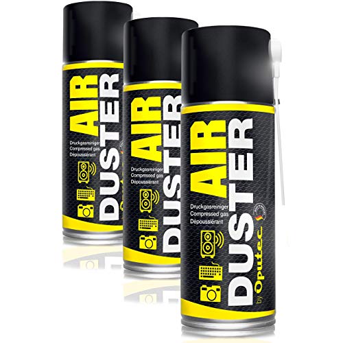 3 x 400ml Oputec Air Duster Tastatur Reiniger Druckluftspray Druckgasreiniger von Oputec