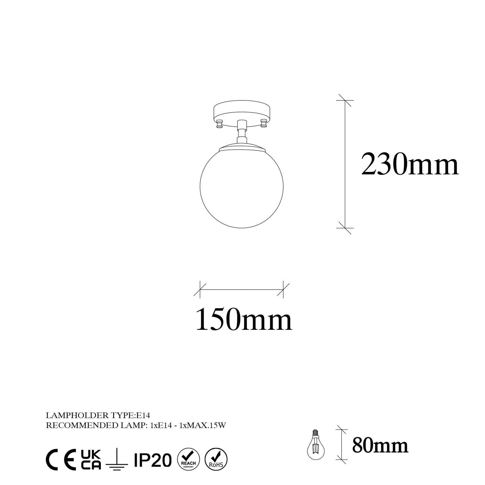 Deckenlampe Atmaca 10220, goldfarben antik, Opalglas Ø 15 cm Deckenlampe Atmaca 10220, goldfarben antik, Opalglas Ø 15 cm von Opviq