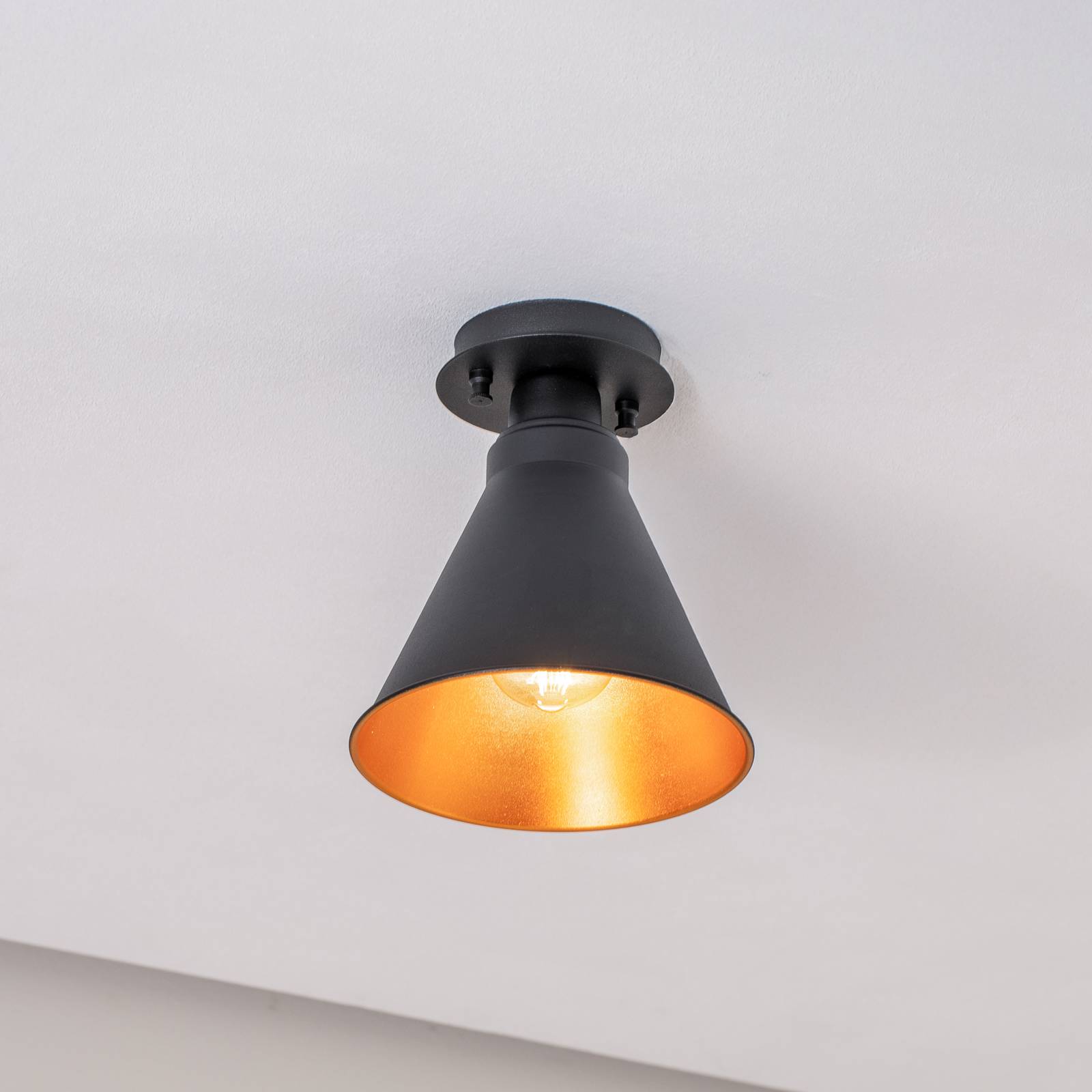 Deckenleuchte Berceste N-676, schwarz/gold, Metall, Ø 20 cm Deckenleuchte Berceste N-676, schwarz/gold, Metall, Ø 20 cm von Opviq