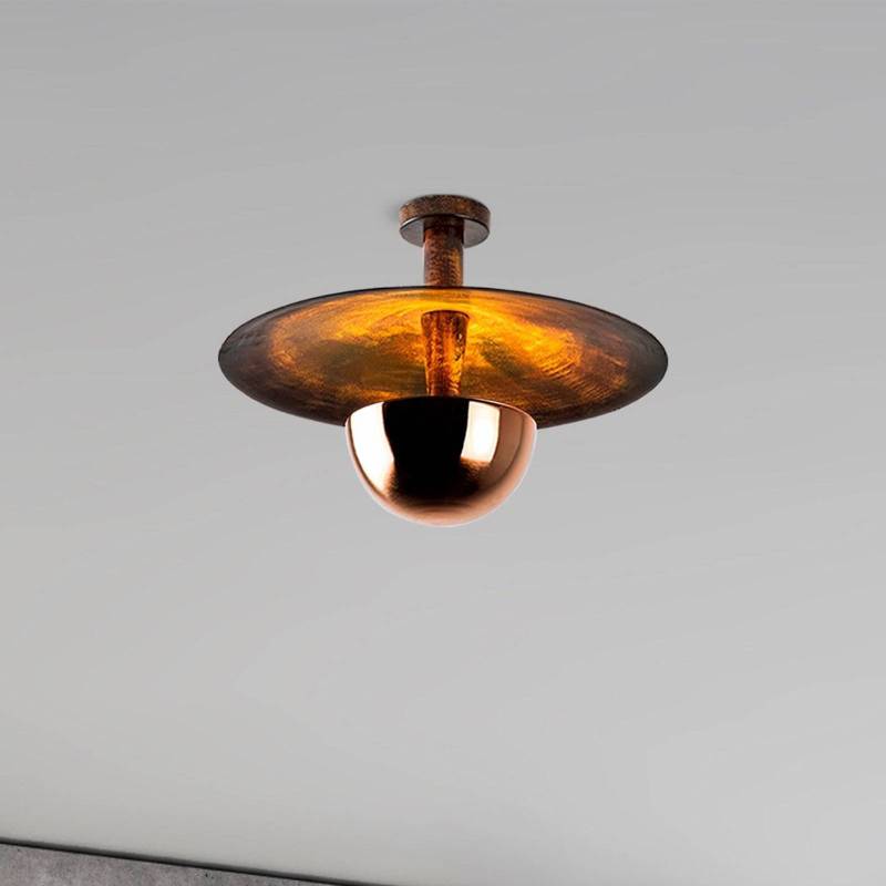 Deckenleuchte Kurt 13355, kupferfarben, Metall, Ø 48 cm von Opviq
