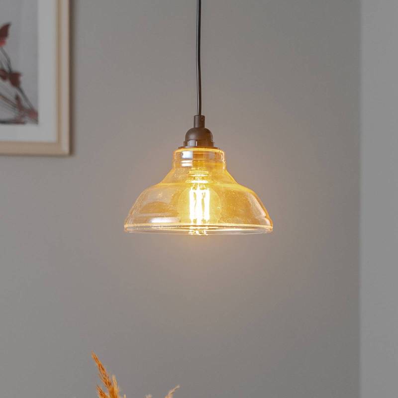 Hängelampe Dilberay 321-S 1-flg. amber/schwarz Glas Ø 20 cm von Opviq