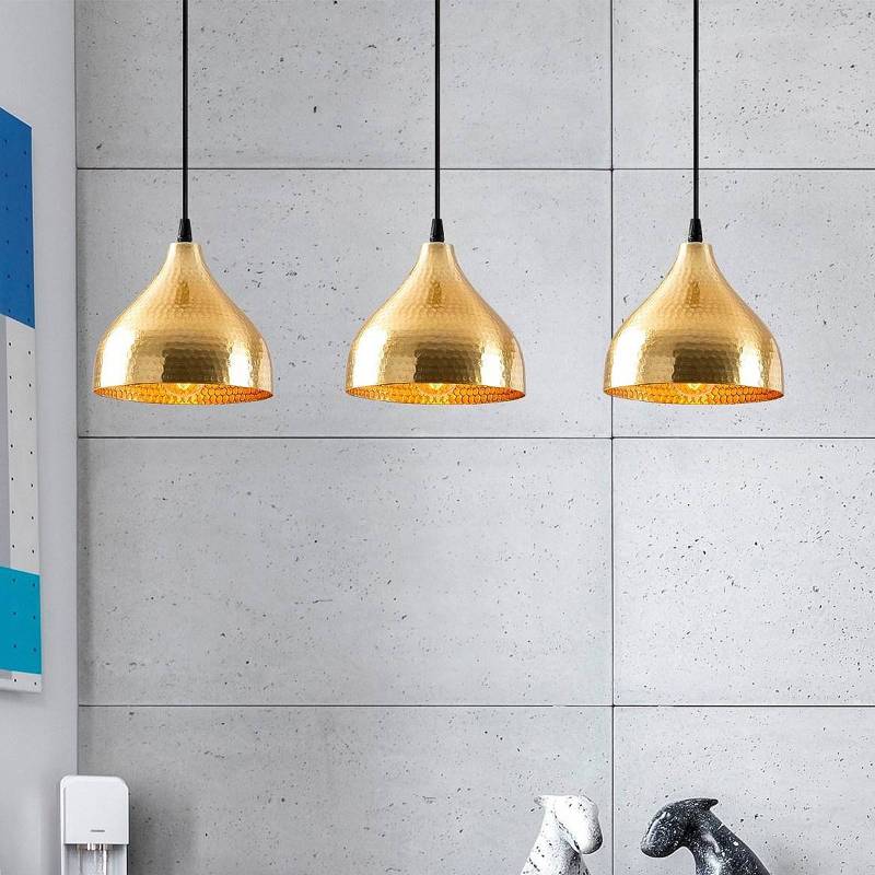 Hängeleuchte Tattoo 6214, goldfarben Metall 3-flammig linear von Opviq