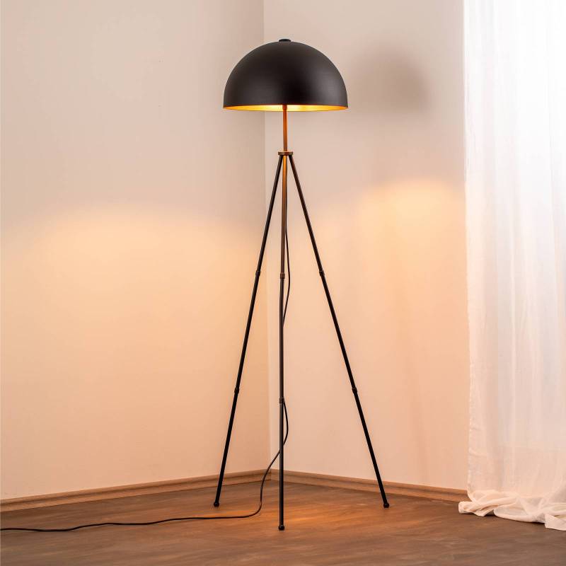 Stehlampe Can-NT-113-1, schwarz Metall Dreibein, Höhe 170 cm von Opviq