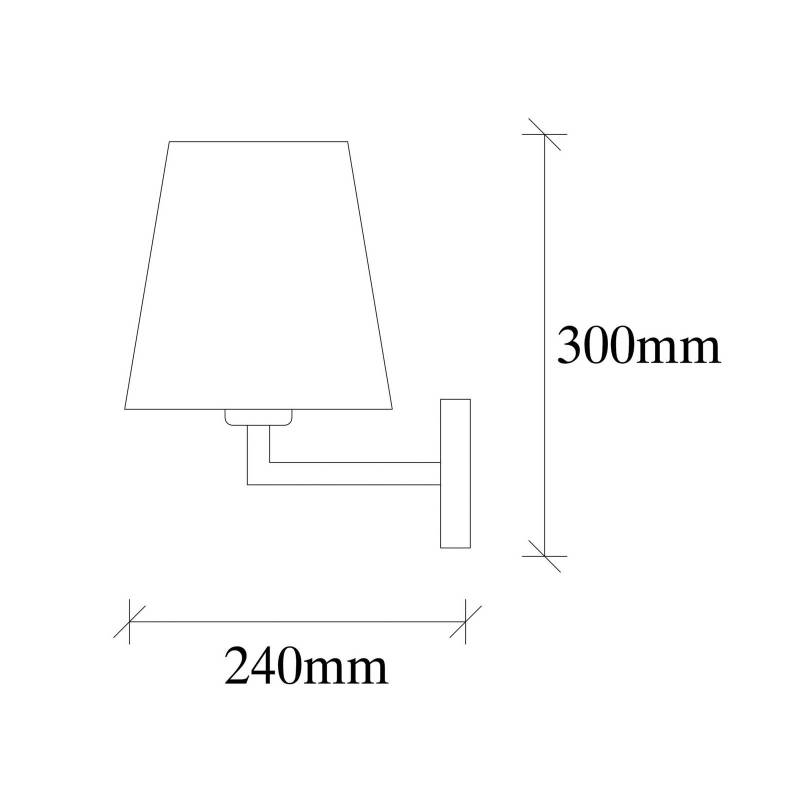 Wandlampe Profil 4659, schwarz, weißer Stoffschirm von Opviq