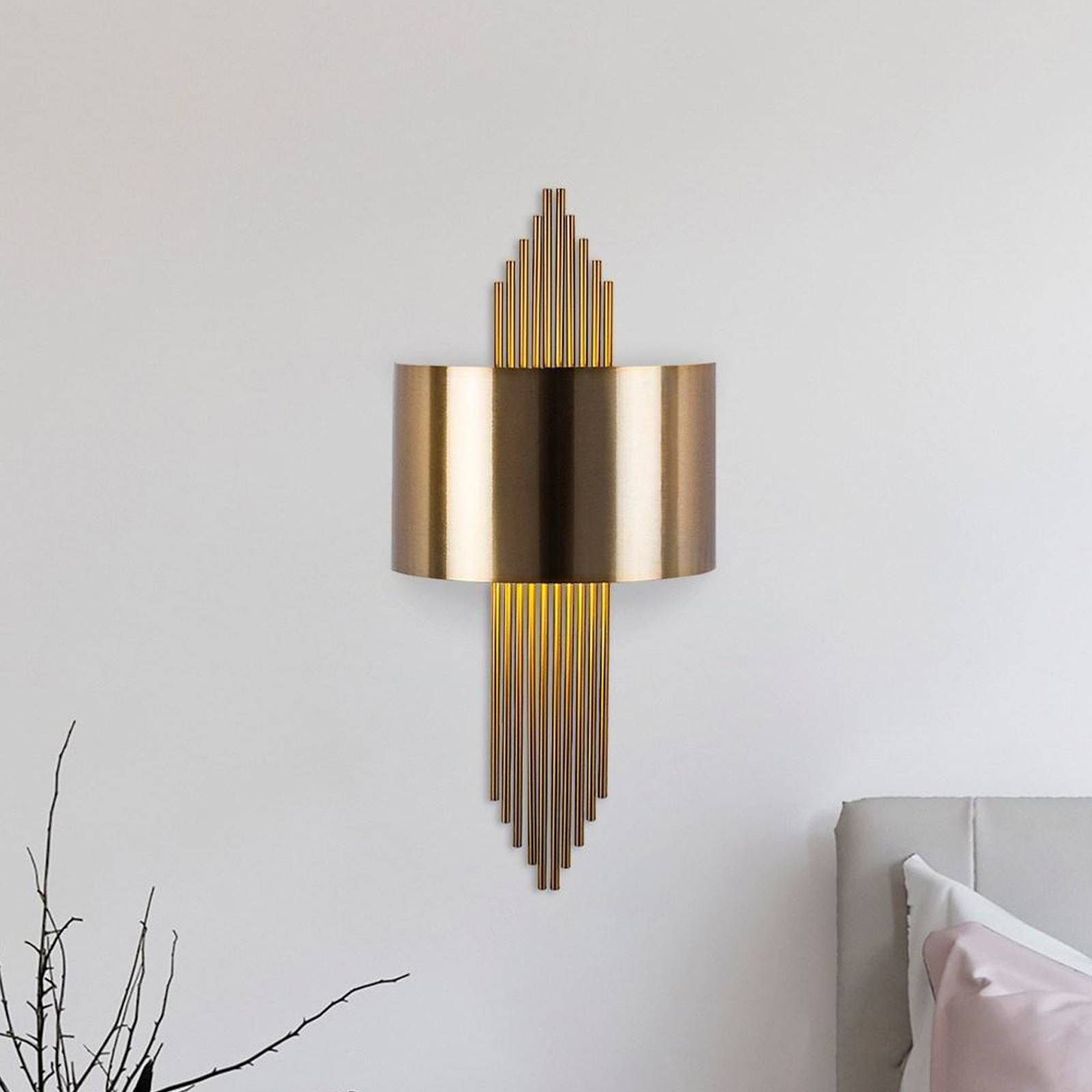 Wandleuchte 619-A, goldfarben antik, Metall, Höhe 75 cm Wandleuchte 619-A, goldfarben antik, Metall, Höhe 75 cm von Opviq