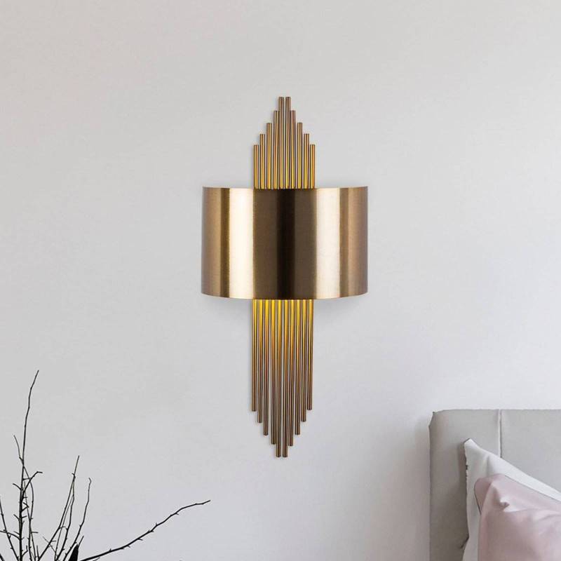 Wandleuchte 619-A, goldfarben antik, Metall, Höhe 75 cm von Opviq