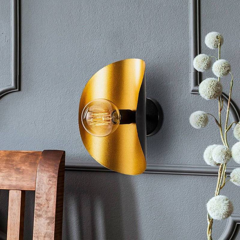 Wandleuchte Sivani MR-839, gold/schwarz, Metall, Höhe 30 cm von Opviq