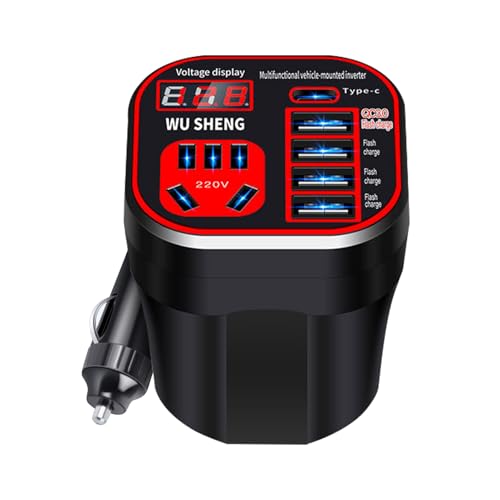 Auto-Inverter-Outlet, Cup Holder Inverter, Auto-Elektronik-Zubehör, Auto-Ersatzteile, Plug Adapter für Autos, Trucks, tragbarer Power Converter Ladegeräte Auto-Inverter-Outlet, Cup Holder Inverter, Auto-Elektronik-Zubehör, Auto-Ersatzteile, Plug Adapter für Autos, Trucks, tragbarer Power Converter Ladegeräte von Opvonxeh