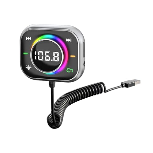 FM-Transmitter für Auto, Mikrofon mit Geräuschreduzierung | Intelligenter Radio-Transmitter für Belüftung mit Stimmungsbeleuchtung für Reisen und Reisen FM-Transmitter für Auto, Mikrofon mit Geräuschreduzierung | Intelligenter Radio-Transmitter für Belüftung mit Stimmungsbeleuchtung für Reisen und Reisen von Opvonxeh