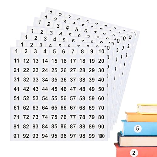 Numbered Stickers, 7 x Inventory Label Set, 1-Inch Round Adhesive Decals from 1 to 100, Durable Number Tags for Locker, Toolbox, Storage, Warehouse, Classroom, Filing, Outdoor Use Numbered Stickers, 7 x Inventory Label Set, 1-Inch Round Adhesive Decals from 1 to 100, Durable Number Tags for Locker, Toolbox, Storage, Warehouse, Classroom, Filing, Outdoor Use von Opvonxeh
