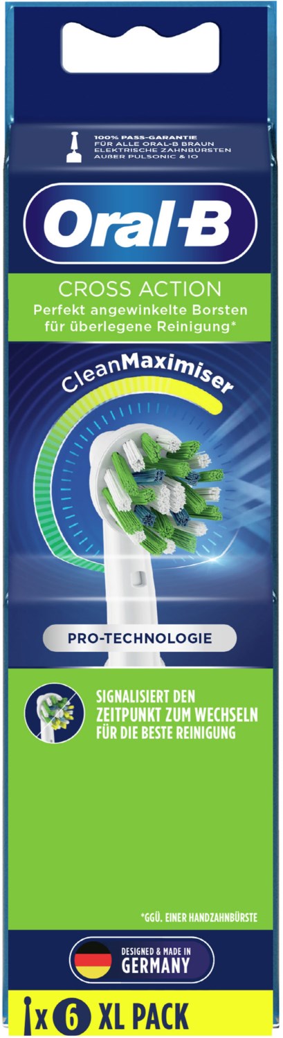 EB Cross Action CleanMaximizer 6er Ersatz-Zahnbürsten weiß von Oral-B