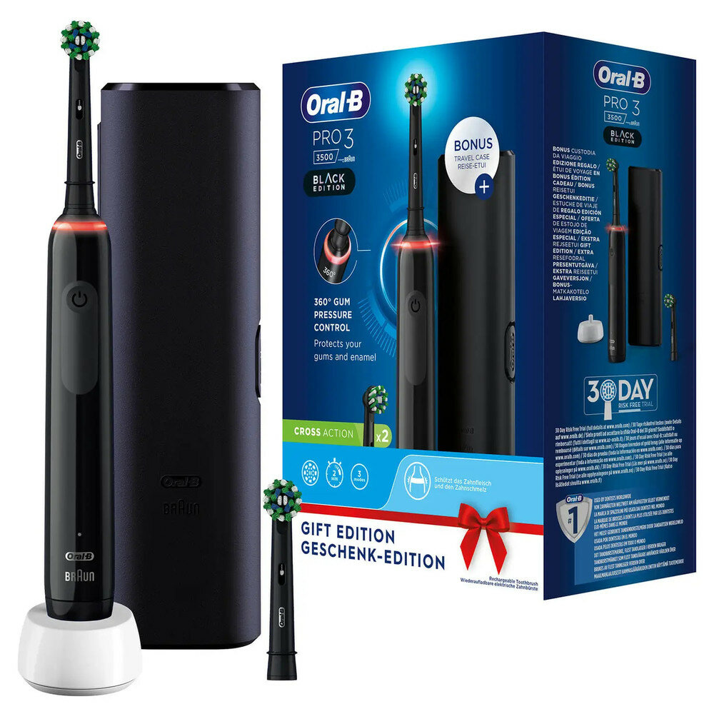 Oral-B Pro 3 3500 Black Edition mit Reiseetui Zahnbürste Oral-B Pro 3 3500 Black Edition mit Reiseetui Zahnbürste von Oral-B