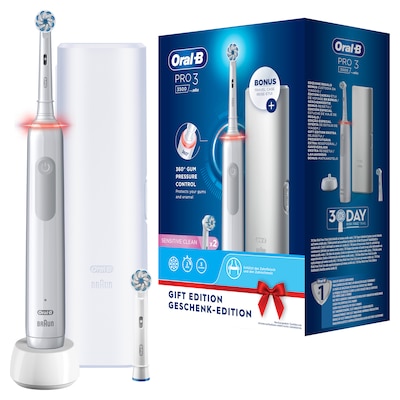 Oral-B Pro 3 3500 White elektrische Zahnbürste mit Reiseetui von Oral-B