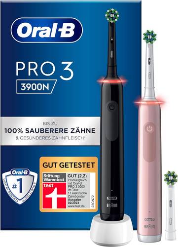 Oral-B Pro3 3900 612626 Elektrische Zahnbürste Schwarz, Rose von Oral-B