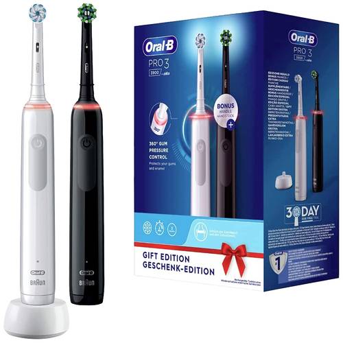 Oral-B Pro3 3900 Pro 3900 Elektrische Zahnbürste Schallzahnbürste Schwarz, Weiß von Oral-B