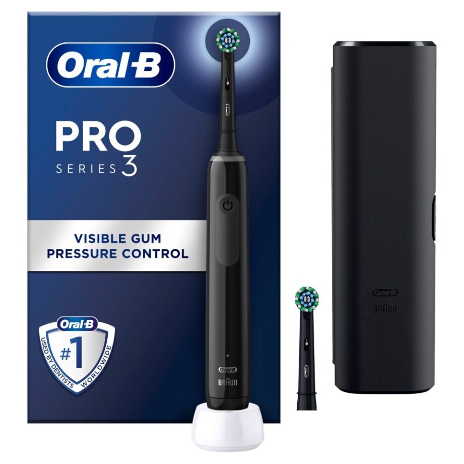 Oral-B - Pro3 Schwarze Elektrische Zahnbürste + Extra Schwarzer Bürstenkopf + TC Oral-B - Pro3 Schwarze Elektrische Zahnbürste + Extra Schwarzer Bürstenkopf + TC von Oral B