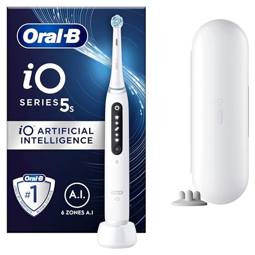 Oral-B iO 5S Elektrische Zahnbürste, 1 Reisetasche, Designed by Braun, Elektrische Zahnbürste, Oral B Weiß von Oral-B