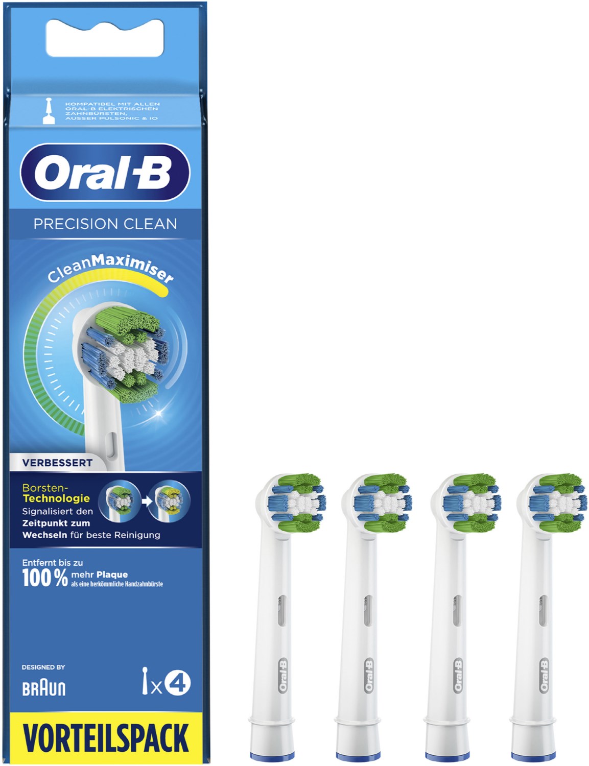Precision Clean CleanMaximizer (4er) Aufsteckbürsten weiß von Oral-B