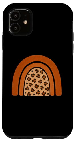 Boho Burnt Orange mit halbem Regenbogenmuster auf der Rückseite mit Leopardenmuster Hülle für iPhone 11 Boho Burnt Orange mit halbem Regenbogenmuster auf der Rückseite mit Leopardenmuster Hülle für iPhone 11 von Orange You Boho