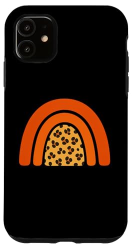 Boho Burnt Orange mit halbem Regenbogenmuster auf der Rückseite mit Leopardenmuster Hülle für iPhone 11 Boho Burnt Orange mit halbem Regenbogenmuster auf der Rückseite mit Leopardenmuster Hülle für iPhone 11 von Orange You Boho