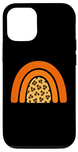 Boho Burnt Orange mit halbem Regenbogenmuster auf der Rückseite mit Leopardenmuster Hülle für iPhone 12/12 Pro Boho Burnt Orange mit halbem Regenbogenmuster auf der Rückseite mit Leopardenmuster Hülle für iPhone 12/12 Pro von Orange You Boho