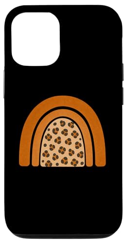 Boho Burnt Orange mit halbem Regenbogenmuster auf der Rückseite mit Leopardenmuster Hülle für iPhone 12/12 Pro Boho Burnt Orange mit halbem Regenbogenmuster auf der Rückseite mit Leopardenmuster Hülle für iPhone 12/12 Pro von Orange You Boho