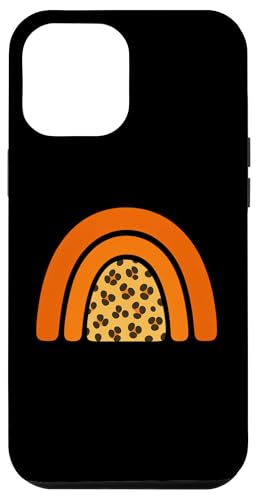 Boho Burnt Orange mit halbem Regenbogenmuster auf der Rückseite mit Leopardenmuster Hülle für iPhone 12 Pro Max von Orange You Boho