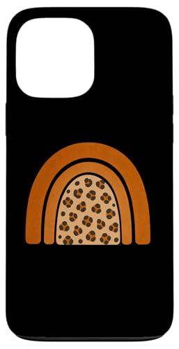 Boho Burnt Orange mit halbem Regenbogenmuster auf der Rückseite mit Leopardenmuster Hülle für iPhone 13 Pro Max Boho Burnt Orange mit halbem Regenbogenmuster auf der Rückseite mit Leopardenmuster Hülle für iPhone 13 Pro Max von Orange You Boho