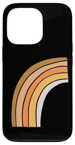 Boho Burnt Orange mit halbem Regenbogenmuster auf der Rückseite mit Leopardenmuster Hülle für iPhone 13 Pro von Orange You Boho