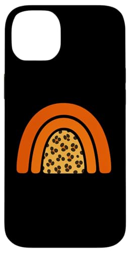 Boho Burnt Orange mit halbem Regenbogenmuster auf der Rückseite mit Leopardenmuster Hülle für iPhone 14 Plus Boho Burnt Orange mit halbem Regenbogenmuster auf der Rückseite mit Leopardenmuster Hülle für iPhone 14 Plus von Orange You Boho