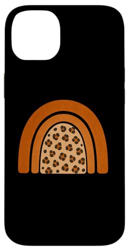 Boho Burnt Orange mit halbem Regenbogenmuster auf der Rückseite mit Leopardenmuster Hülle für iPhone 14 Plus Boho Burnt Orange mit halbem Regenbogenmuster auf der Rückseite mit Leopardenmuster Hülle für iPhone 14 Plus von Orange You Boho