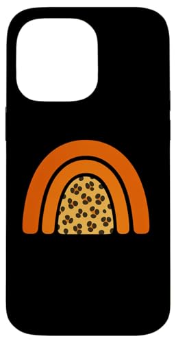 Boho Burnt Orange mit halbem Regenbogenmuster auf der Rückseite mit Leopardenmuster Hülle für iPhone 14 Pro Max Boho Burnt Orange mit halbem Regenbogenmuster auf der Rückseite mit Leopardenmuster Hülle für iPhone 14 Pro Max von Orange You Boho