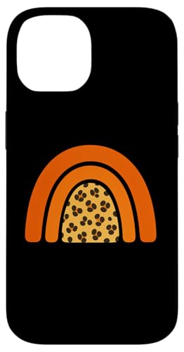 Boho Burnt Orange mit halbem Regenbogenmuster auf der Rückseite mit Leopardenmuster Hülle für iPhone 14 Boho Burnt Orange mit halbem Regenbogenmuster auf der Rückseite mit Leopardenmuster Hülle für iPhone 14 von Orange You Boho