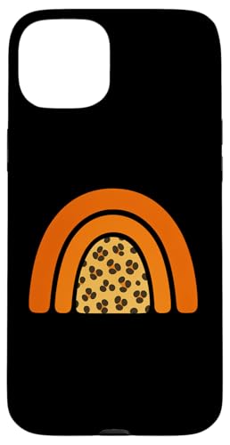 Boho Burnt Orange mit halbem Regenbogenmuster auf der Rückseite mit Leopardenmuster Hülle für iPhone 15 Plus Boho Burnt Orange mit halbem Regenbogenmuster auf der Rückseite mit Leopardenmuster Hülle für iPhone 15 Plus von Orange You Boho