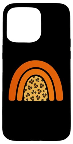 Boho Burnt Orange mit halbem Regenbogenmuster auf der Rückseite mit Leopardenmuster Hülle für iPhone 15 Pro Max Boho Burnt Orange mit halbem Regenbogenmuster auf der Rückseite mit Leopardenmuster Hülle für iPhone 15 Pro Max von Orange You Boho
