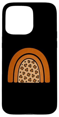 Boho Burnt Orange mit halbem Regenbogenmuster auf der Rückseite mit Leopardenmuster Hülle für iPhone 15 Pro Max Boho Burnt Orange mit halbem Regenbogenmuster auf der Rückseite mit Leopardenmuster Hülle für iPhone 15 Pro Max von Orange You Boho