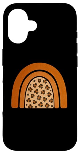 Boho Burnt Orange mit halbem Regenbogenmuster auf der Rückseite mit Leopardenmuster Hülle für iPhone 16 Boho Burnt Orange mit halbem Regenbogenmuster auf der Rückseite mit Leopardenmuster Hülle für iPhone 16 von Orange You Boho