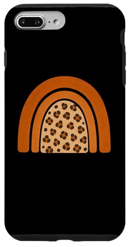 Boho Burnt Orange mit halbem Regenbogenmuster auf der Rückseite mit Leopardenmuster Hülle für iPhone 7 Plus/8 Plus Boho Burnt Orange mit halbem Regenbogenmuster auf der Rückseite mit Leopardenmuster Hülle für iPhone 7 Plus/8 Plus von Orange You Boho