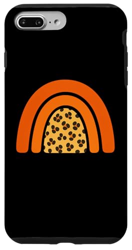 Boho Burnt Orange mit halbem Regenbogenmuster auf der Rückseite mit Leopardenmuster Hülle für iPhone 7 Plus/8 Plus Boho Burnt Orange mit halbem Regenbogenmuster auf der Rückseite mit Leopardenmuster Hülle für iPhone 7 Plus/8 Plus von Orange You Boho