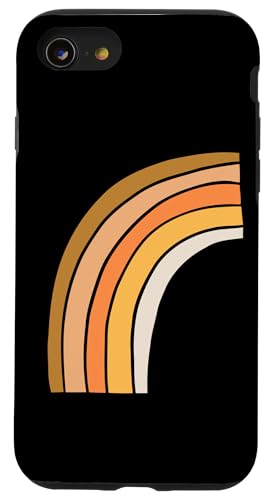 Boho Burnt Orange mit halbem Regenbogenmuster auf der Rückseite mit Leopardenmuster Hülle für iPhone SE (2020) / 7 / 8 von Orange You Boho