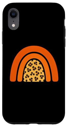 Boho Burnt Orange mit halbem Regenbogenmuster auf der Rückseite mit Leopardenmuster Hülle für iPhone XR Boho Burnt Orange mit halbem Regenbogenmuster auf der Rückseite mit Leopardenmuster Hülle für iPhone XR von Orange You Boho