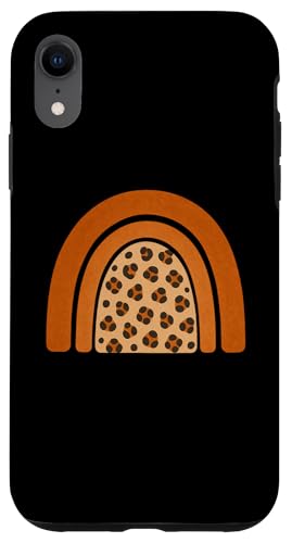 Boho Burnt Orange mit halbem Regenbogenmuster auf der Rückseite mit Leopardenmuster Hülle für iPhone XR Boho Burnt Orange mit halbem Regenbogenmuster auf der Rückseite mit Leopardenmuster Hülle für iPhone XR von Orange You Boho