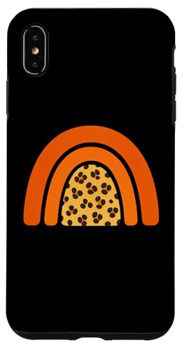 Boho Burnt Orange mit halbem Regenbogenmuster auf der Rückseite mit Leopardenmuster Hülle für iPhone XS Max Boho Burnt Orange mit halbem Regenbogenmuster auf der Rückseite mit Leopardenmuster Hülle für iPhone XS Max von Orange You Boho