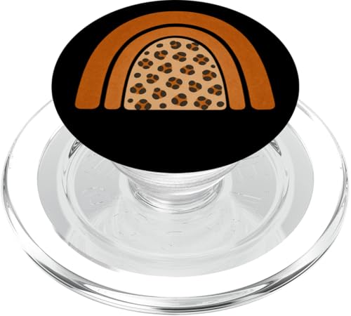 Boho Burnt Orange mit halbem Regenbogenmuster auf der Rückseite mit Leopardenmuster PopSockets PopGrip für MagSafe Boho Burnt Orange mit halbem Regenbogenmuster auf der Rückseite mit Leopardenmuster PopSockets PopGrip für MagSafe von Orange You Boho
