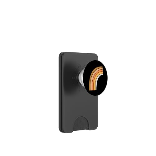 Boho Burnt Orange mit halbem Regenbogenmuster auf der Rückseite mit Leopardenmuster PopSockets PopWallet für MagSafe von Orange You Boho