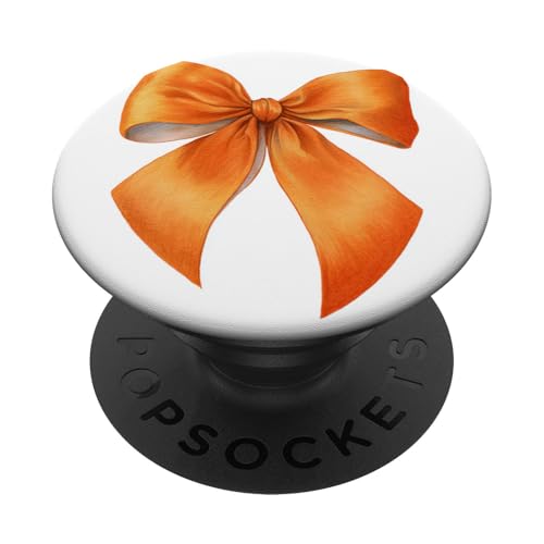 Girly | Schleife in Aquarell | Kokette | Ästhetische orange Schleife PopSockets Klebender PopGrip von Orange cute theme