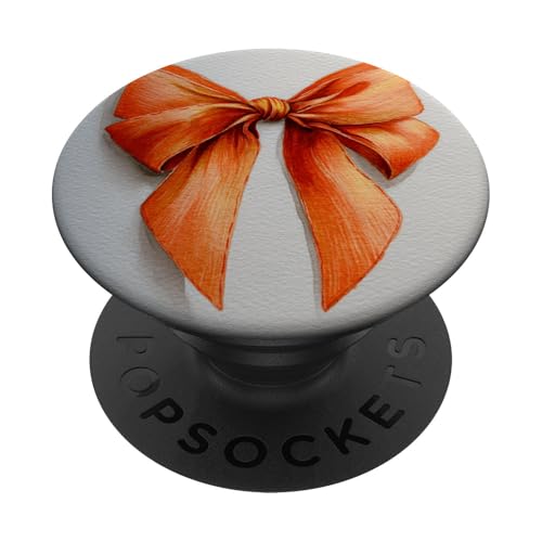Girly | Schleife in Aquarell | Kokette | Ästhetische orange Schleife PopSockets Klebender PopGrip von Orange cute theme