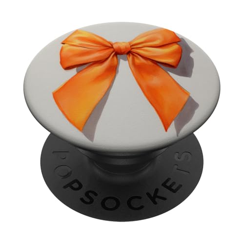Girly | Schleife in Aquarell | Kokette | Ästhetische orange Schleife PopSockets Klebender PopGrip von Orange cute theme